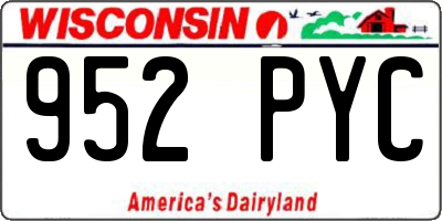 WI license plate 952PYC