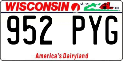 WI license plate 952PYG