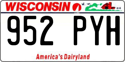 WI license plate 952PYH