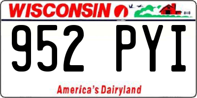 WI license plate 952PYI