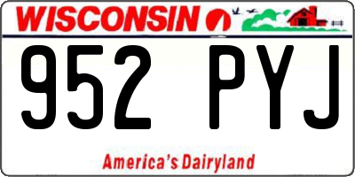 WI license plate 952PYJ