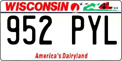 WI license plate 952PYL