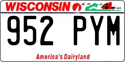 WI license plate 952PYM