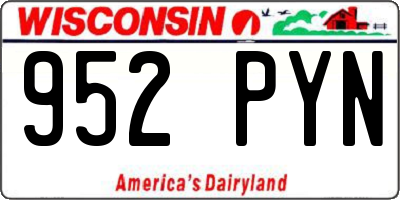 WI license plate 952PYN