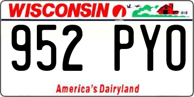 WI license plate 952PYO
