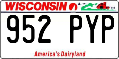 WI license plate 952PYP