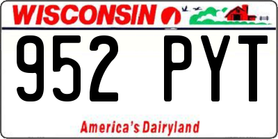 WI license plate 952PYT