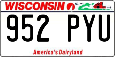 WI license plate 952PYU