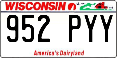 WI license plate 952PYY