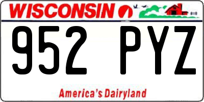 WI license plate 952PYZ