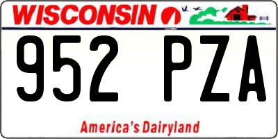 WI license plate 952PZA