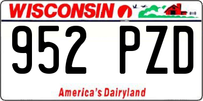 WI license plate 952PZD