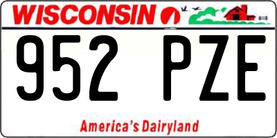 WI license plate 952PZE