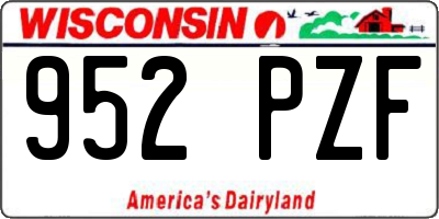 WI license plate 952PZF