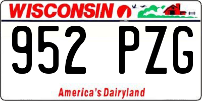 WI license plate 952PZG