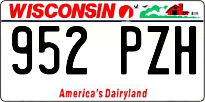 WI license plate 952PZH