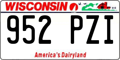 WI license plate 952PZI