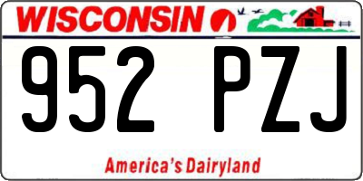 WI license plate 952PZJ