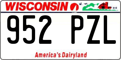 WI license plate 952PZL