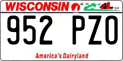 WI license plate 952PZO