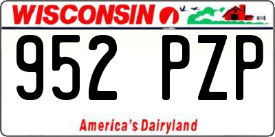 WI license plate 952PZP