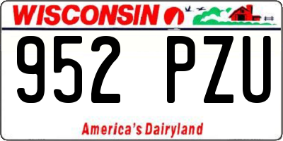 WI license plate 952PZU