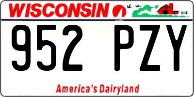 WI license plate 952PZY