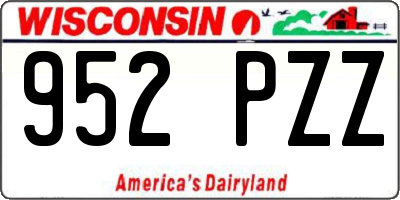 WI license plate 952PZZ