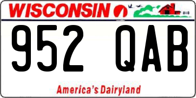 WI license plate 952QAB