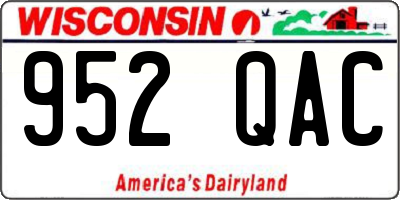 WI license plate 952QAC