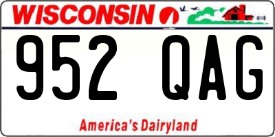 WI license plate 952QAG