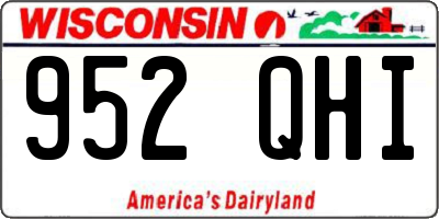 WI license plate 952QHI