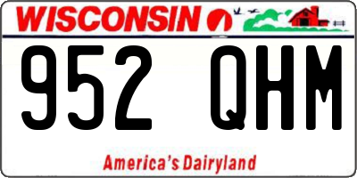 WI license plate 952QHM