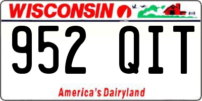 WI license plate 952QIT