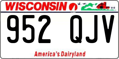 WI license plate 952QJV