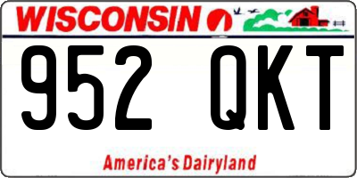 WI license plate 952QKT