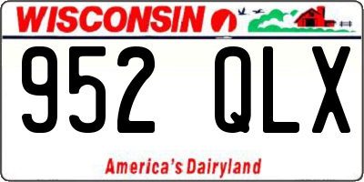 WI license plate 952QLX
