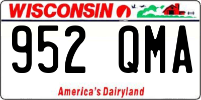 WI license plate 952QMA