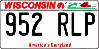 WI license plate 952RLP