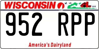 WI license plate 952RPP