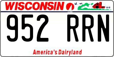WI license plate 952RRN