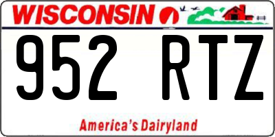 WI license plate 952RTZ