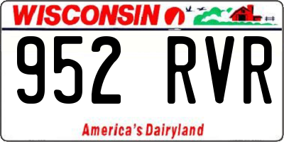 WI license plate 952RVR