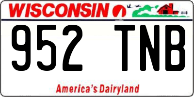 WI license plate 952TNB