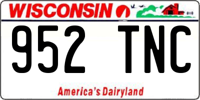WI license plate 952TNC