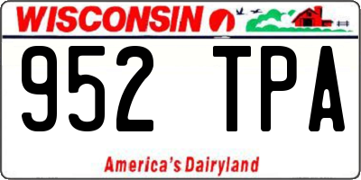 WI license plate 952TPA