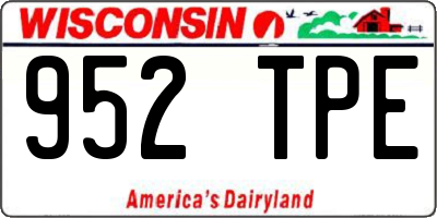 WI license plate 952TPE