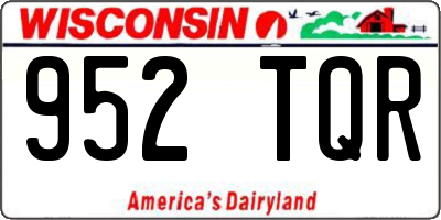 WI license plate 952TQR
