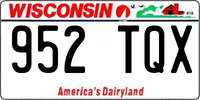 WI license plate 952TQX