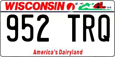 WI license plate 952TRQ